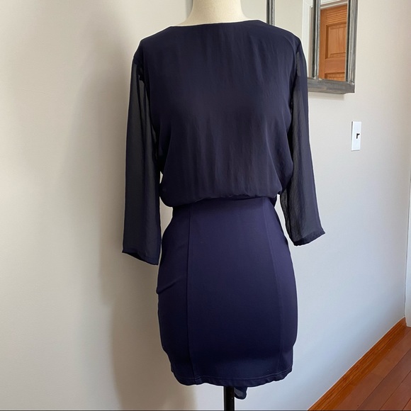 Back and bridge navy mini dress. - Picture 11 of 11